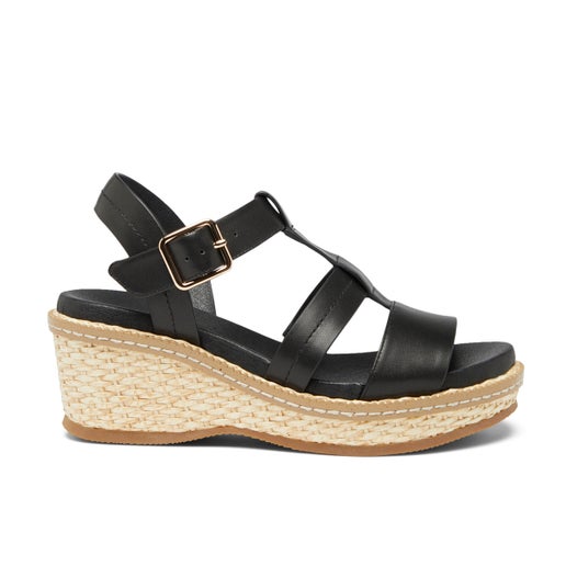 Andros Wedge Heels | Black | Womens Heeled sandals