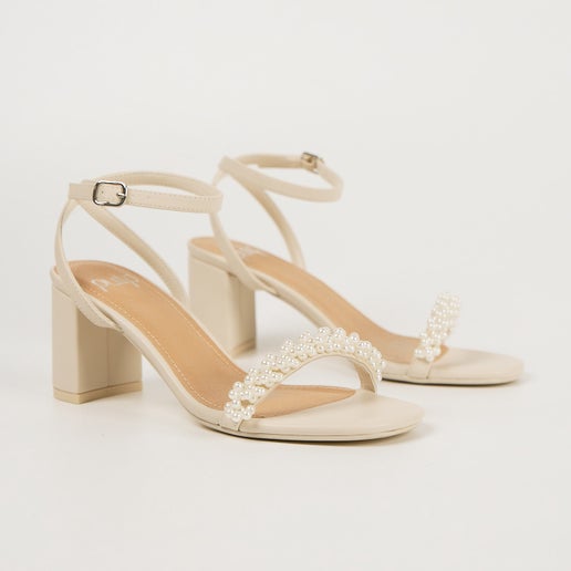 Aurora Women's Block Heels | Cream | Womens Heeled sandals