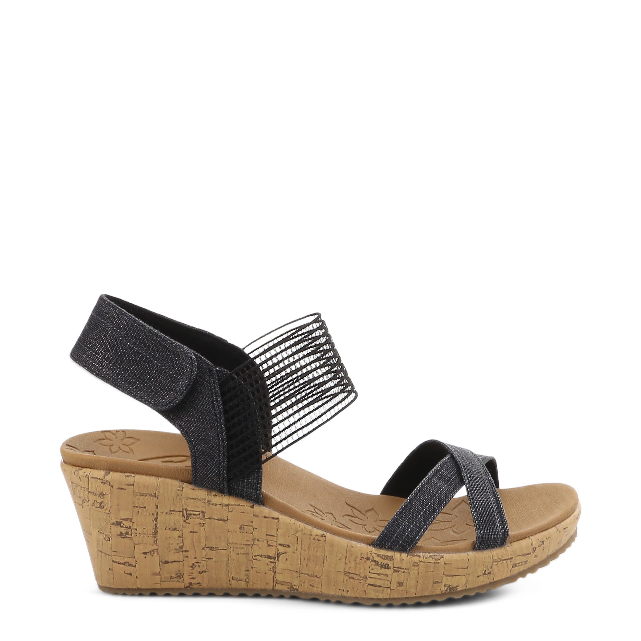 Beverlee Casual Outing Wedges Black Womens Heeled sandals