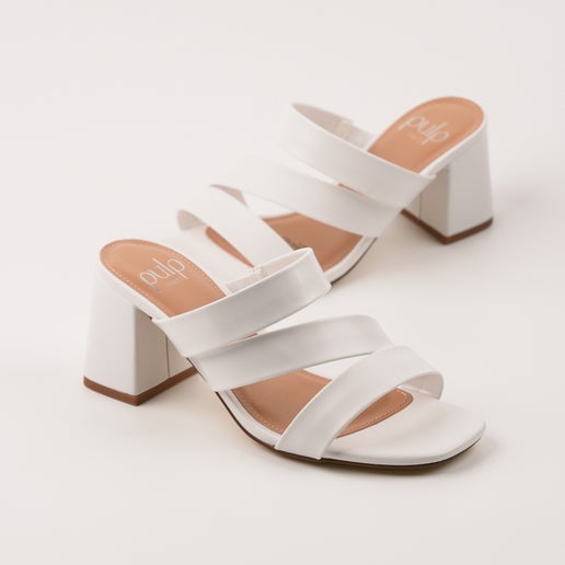 Blossom Wide Fit Heels | White | Womens Heeled sandals