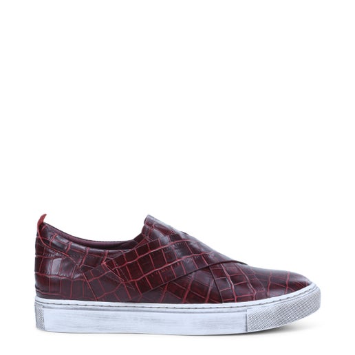 Boston Leather Slip On Shoes | Red | Womens Casual sneakers