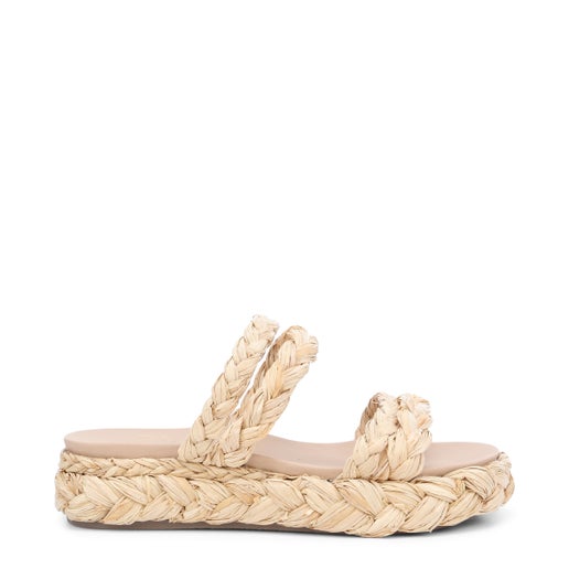 Crossing Platform Slides | Beige | Womens Flat sandals