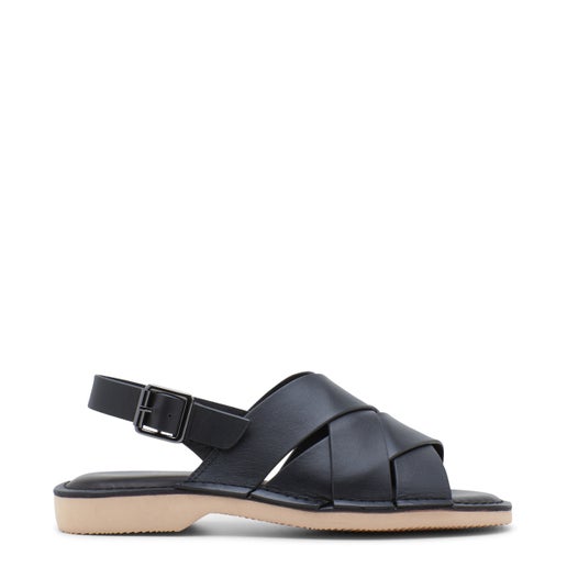 Duomo Leather Sandals | Black | Womens Flat sandals