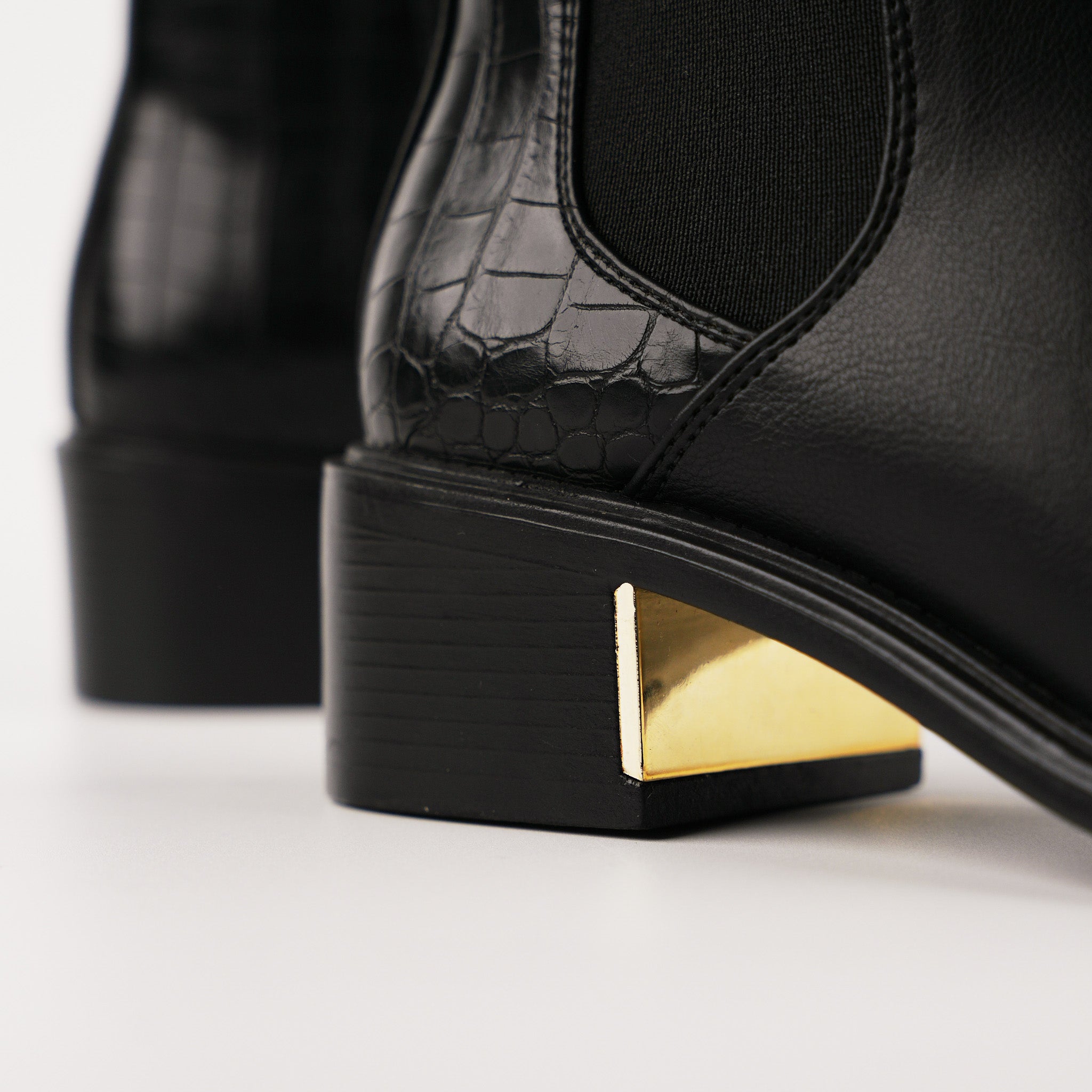 Golden Ankle Boots Black Womens Ankle boots