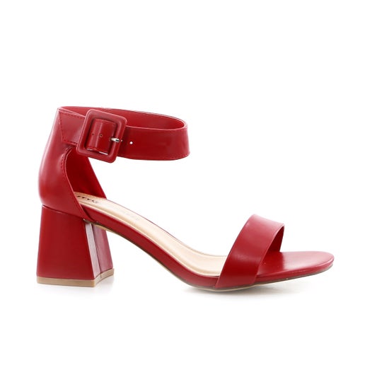 Gus Block Heels - Wide Fit | Red | Womens Heeled sandals