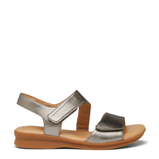 Nessa Leather Sandals | Metallics | Womens Flat sandals