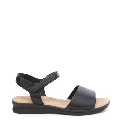 Nigella Leather Sandals | Black | Womens Flat sandals