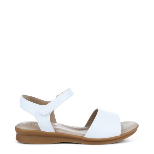 Nigella Leather Sandals | White | Womens Flat sandals