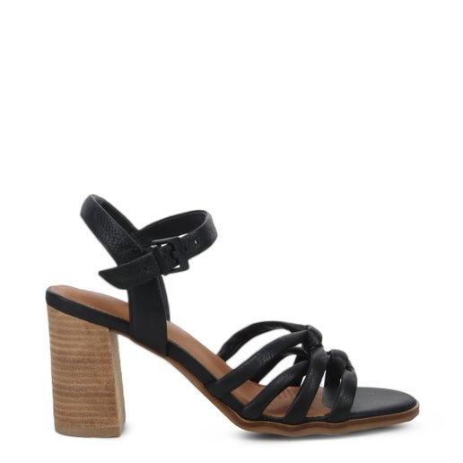 Sake Leather Block Heels | Black | Womens Heeled sandals