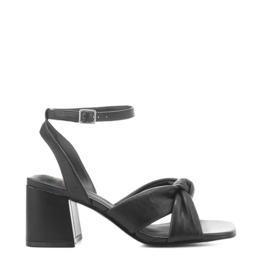 Sheer 65 Cross Leather Heels | Black | Womens Heeled sandals