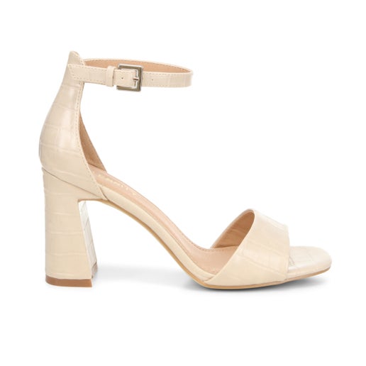 Sunset Block Heels | Cream | Womens Heeled sandals