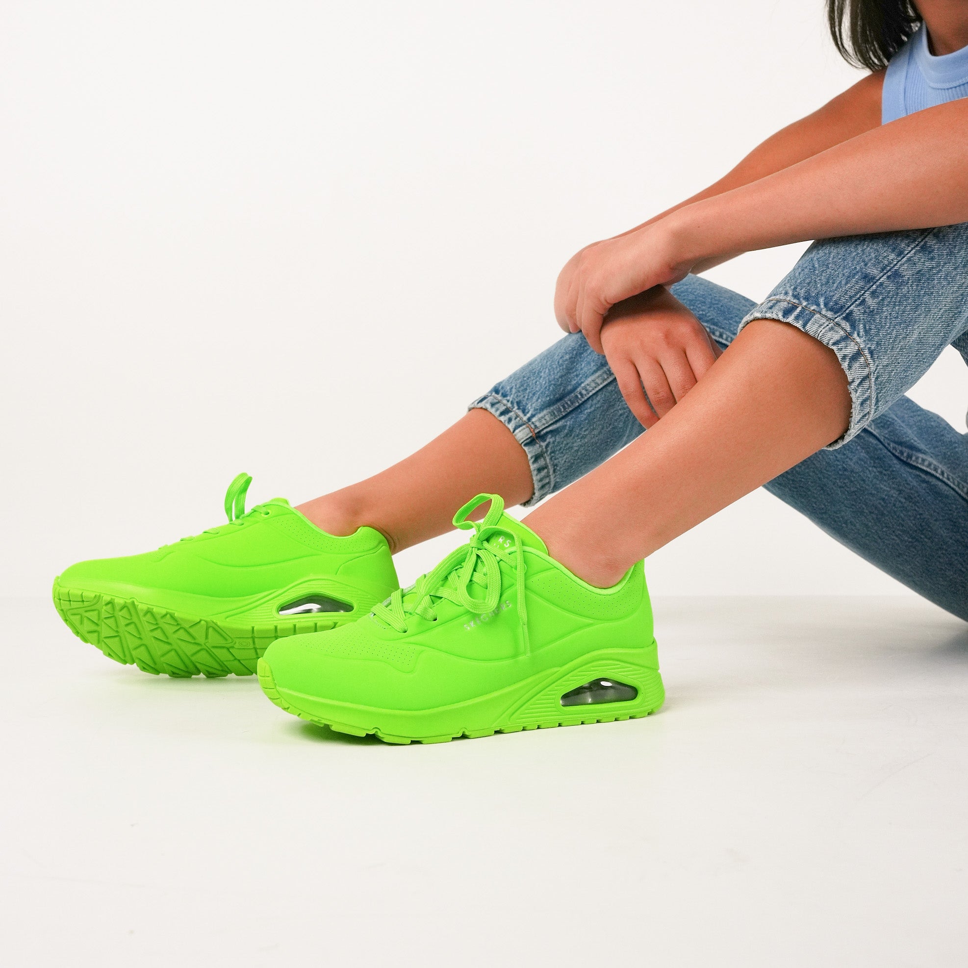 Uno Night Shade Wide Fit Women s Sneakers Lime Green Womens Casual sneakers